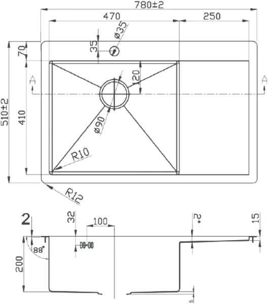 Мойка кухонная Zorg Light ZL R 780510-L фото в интернет-магазине «Wasser-Haus.ru»