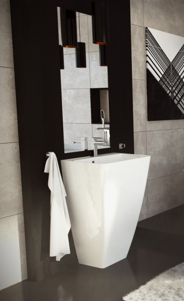 Смеситель Omnires Parma 7410 для раковины, хром-белый фото в интернет-магазине «Wasser-Haus.ru»