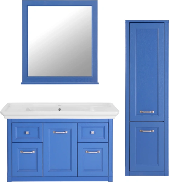 Мебель для ванной ASB-Woodline Толедо 105 синяя фото в интернет-магазине «Wasser-Haus.ru»