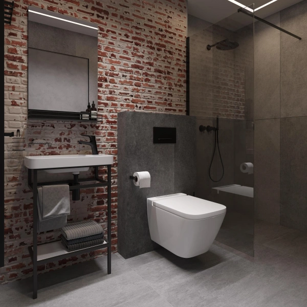 Консоль с раковиной STWORKI Эстфолл 55, черный муар 11054-KL фото в интернет-магазине «Wasser-Haus.ru»