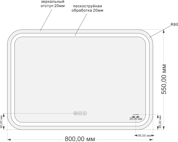 Зеркало Cersanit LED 051 pro 80, с микрофоном и динамиками фото в интернет-магазине «Wasser-Haus.ru»