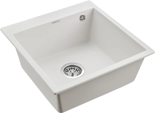 Комплект Мойка кухонная Paulmark Praktisch PM105152-WH белый + Смеситель Domaci Солерно DC-3004 агат фото в интернет-магазине «Wasser-Haus.ru»