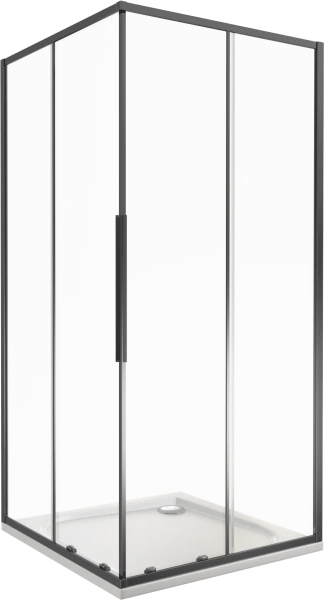 Душевой уголок Good Door Idea CR-100-C-B 100x100, профиль черный фото в интернет-магазине «Wasser-Haus.ru»