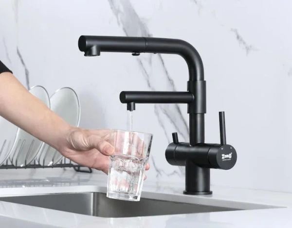 Смеситель для кухни Zorg Sanitary SZR-3216 Grafit графит фото в интернет-магазине «Wasser-Haus.ru»