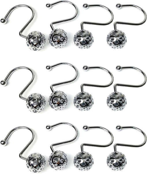 Крючки для шторы Carnation Home Fashions Ball Hole Type Hook Silver фото в интернет-магазине «Wasser-Haus.ru»