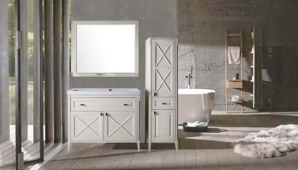 Зеркало ASB-Woodline Монте 100 бежевое, с полкой фото в интернет-магазине «Wasser-Haus.ru»
