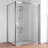 Душевой уголок Vegas Glass ZP+ZPV 140*100 08 01 профиль глянцевый хром, стекло прозрачное фото в интернет-магазине «Wasser-Haus.ru»