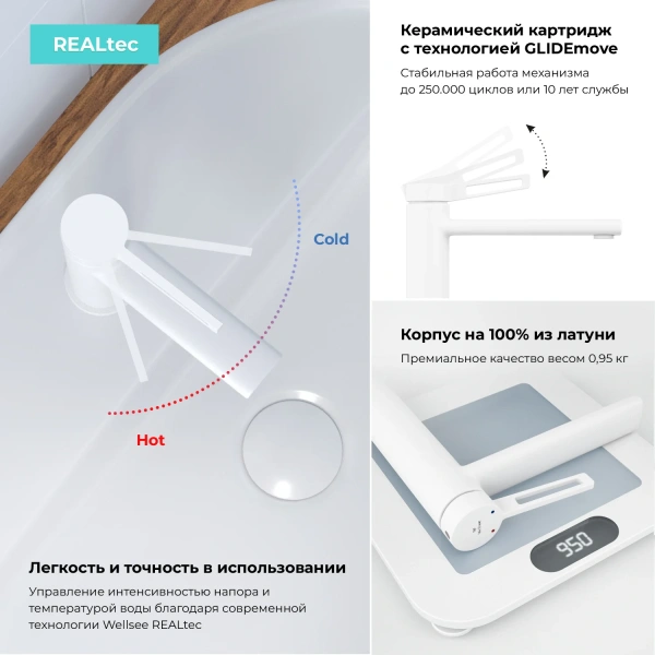 Комплект для раковины Wellsee ONCE! and forever 201000090 с сифоном и донным клапаном, белый матовый фото в интернет-магазине «Wasser-Haus.ru»