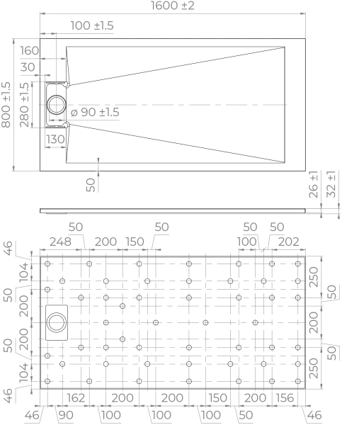 Поддон для душа RGW TUS W 160x80 фото в интернет-магазине «Wasser-Haus.ru»