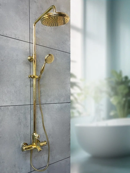 Душевая стойка AltroBagno Beatrice 030408 Or, золото фото в интернет-магазине «Wasser-Haus.ru»