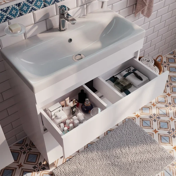 Мебель для ванной IDDIS Zodiac 80 напольная, с ящиками фото в интернет-магазине «Wasser-Haus.ru»