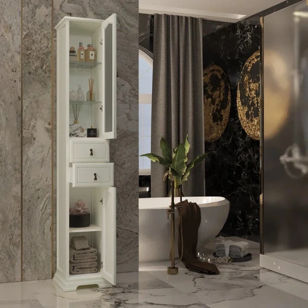 Шкаф-пенал Opadiris Риспекто 30 R, слоновая кость фото в интернет-магазине «Wasser-Haus.ru»