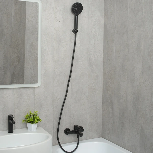 Смеситель для ванны с душем Mariani Winter B14212WN, черный матовый фото в интернет-магазине «Wasser-Haus.ru»