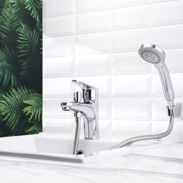 Смеситель на борт ванны BOOU B8282-1V, хром фото в интернет-магазине «Wasser-Haus.ru»
