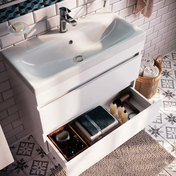 Мебель для ванной IDDIS Zodiac 80 подвесная, с ящиками фото в интернет-магазине «Wasser-Haus.ru»