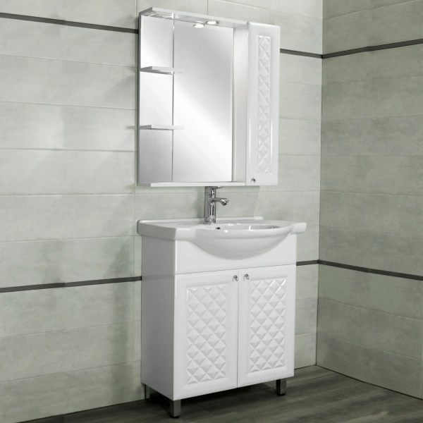 Тумба с раковиной Style Line Канна 75 Люкс, белая фото в интернет-магазине «Wasser-Haus.ru»