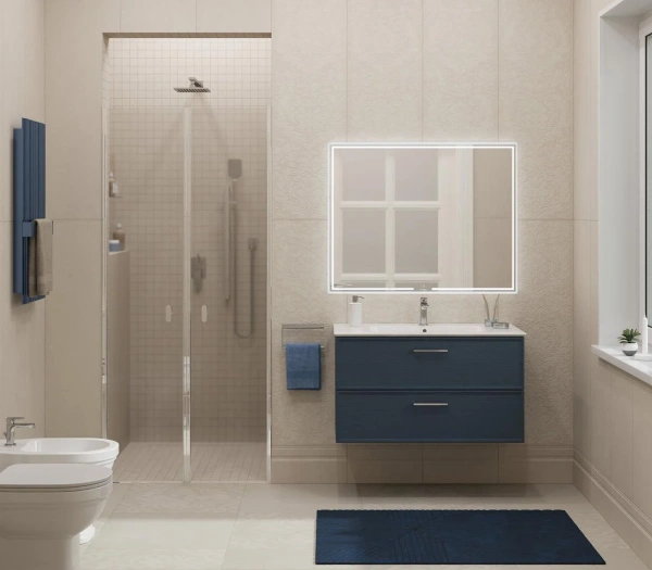 Мебель для ванной Kerama Marazzi Piano Classic 95 подвесная, ясень синий матовый фото в интернет-магазине «Wasser-Haus.ru»