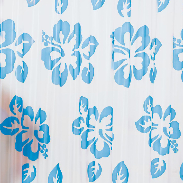 Штора для ванной Ridder Flowerpower 32353 голубая фото в интернет-магазине «Wasser-Haus.ru»