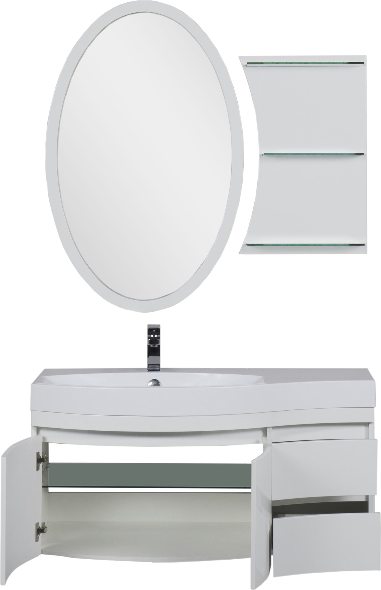 Мебель для ванной Aquanet Опера 115 белая L фото в интернет-магазине «Wasser-Haus.ru»