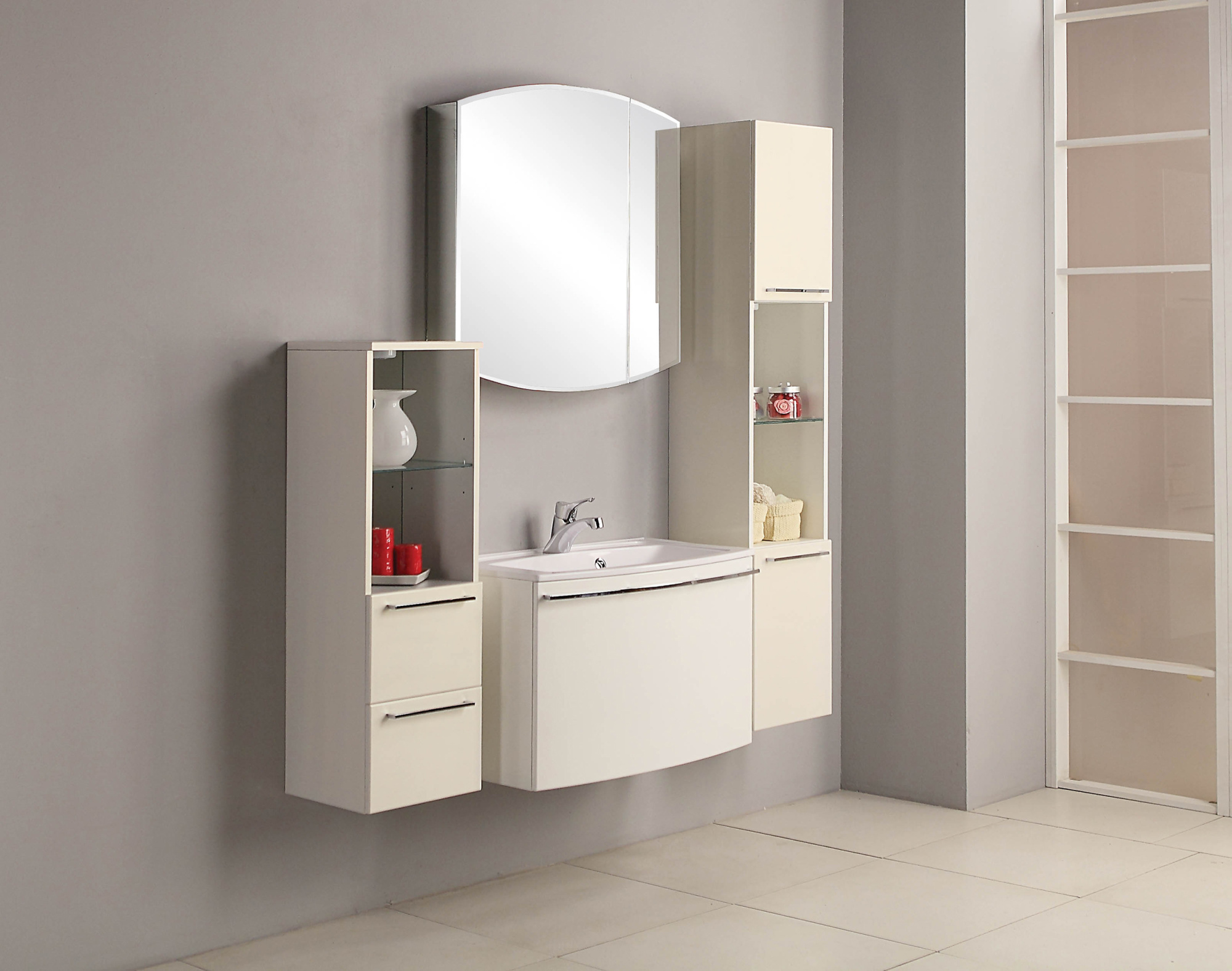 Мебель для ванной Акватон Севилья 80 белый жемчуг фото в интернет-магазине «Wasser-Haus.ru»