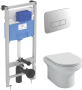 Комплект  Унитаз подвесной Jacob Delafon Elite EDX114RU-00 безободковый + Инсталляция Ideal Standard ProSys 120P R027767 + Кнопка смыва хром фото в интернет-магазине «Wasser-Haus.ru»