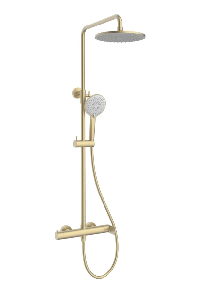 Душевая стойка Vincea Rondo VSFS-1R0BG без излива, брашированное золото фото в интернет-магазине «Wasser-Haus.ru»