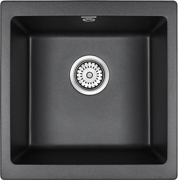 Комплект Мойка кухонная Paulmark Brilon PM104546-BL черный + Смеситель Haiba HB73816-7 черный фото в интернет-магазине «Wasser-Haus.ru»