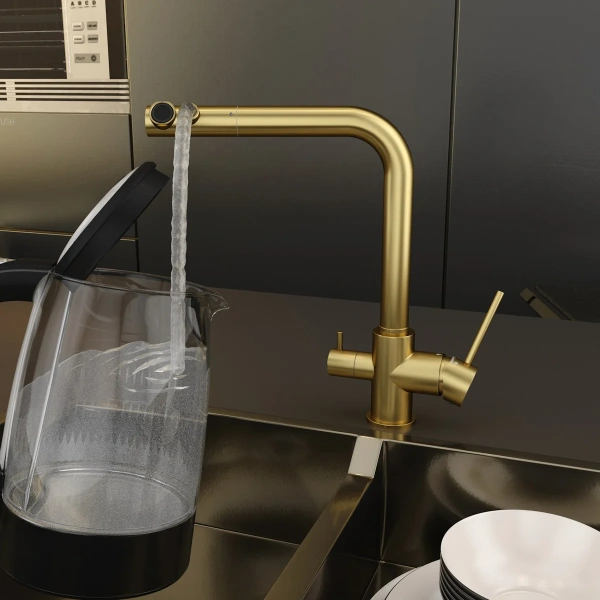 Смеситель для кухни Elghansa Kitchen Pure Water 56A5216-MattGold matt gold фото в интернет-магазине «Wasser-Haus.ru»