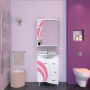 Мебель для ванной Misty Каролина 60 3 ящика L розовое стекло фото в интернет-магазине «Wasser-Haus.ru»