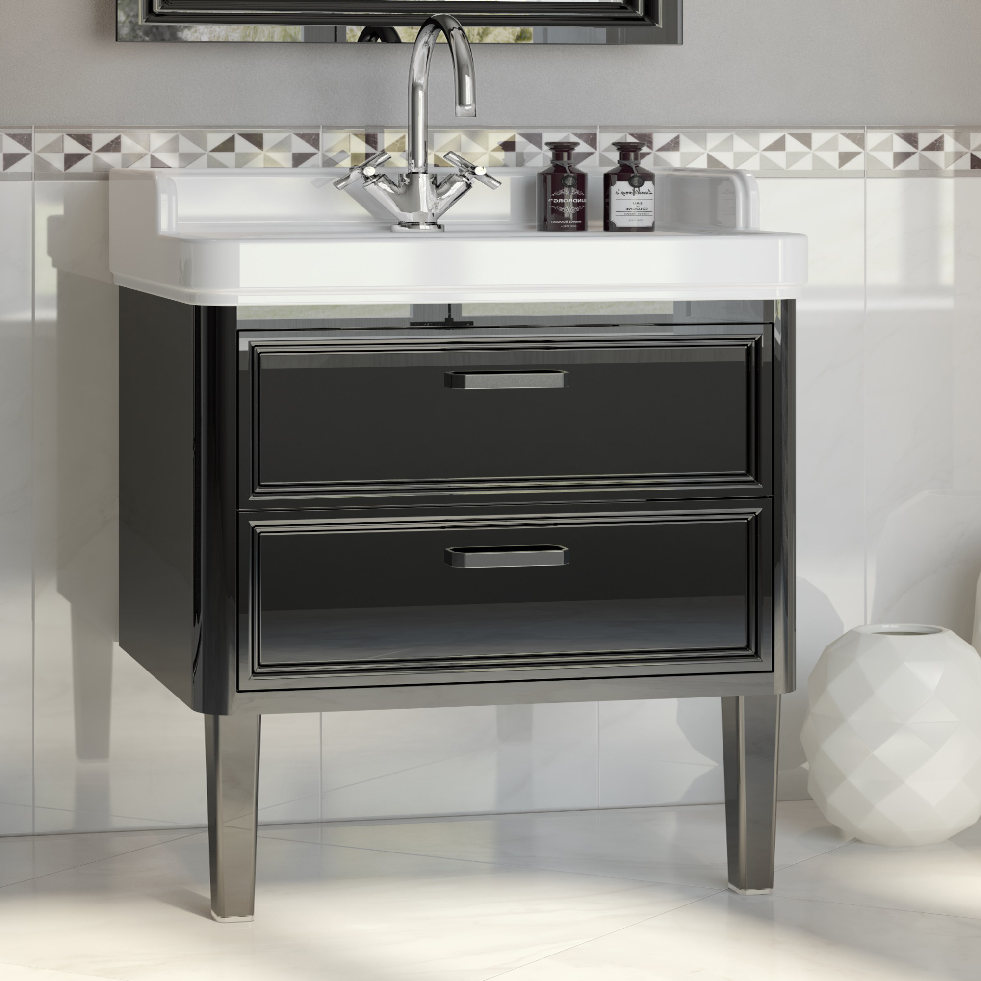 Мебель для ванной Kerama Marazzi Pompei 80 черная фото в интернет-магазине «Wasser-Haus.ru»