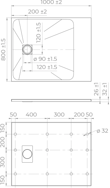 Поддон для душа RGW TSS W 100x80 фото в интернет-магазине «Wasser-Haus.ru»