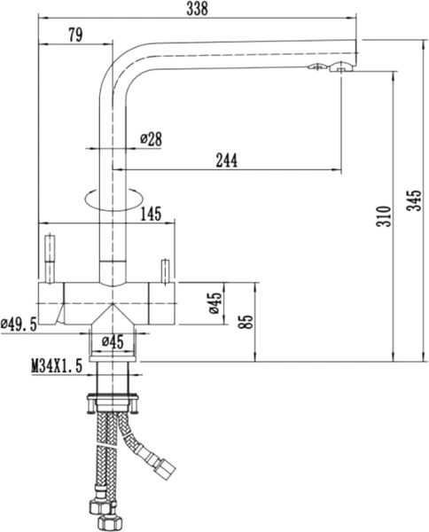 Смеситель для кухни Zorg Inox SZR-2020 BR/GRAFIT фото в интернет-магазине «Wasser-Haus.ru»