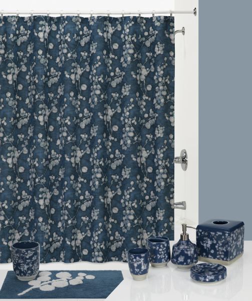 Штора для ванной Creative Bath Indigo Blossoms S1271BLU фото в интернет-магазине «Wasser-Haus.ru»