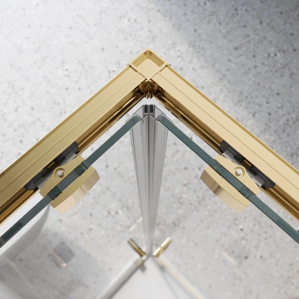 Душевой уголок BelBagno Luce A-2-90-C-ORO 90x90, профиль золото, стекло прозрачное фото в интернет-магазине «Wasser-Haus.ru»
