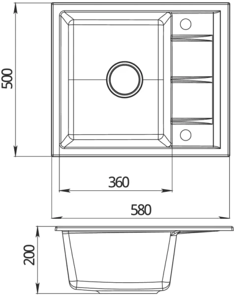 Комплект Мойка кухонная Emar Quartz EMQ-1580.Q Оникс + Смеситель 3009.12 Оникс фото в интернет-магазине «Wasser-Haus.ru»