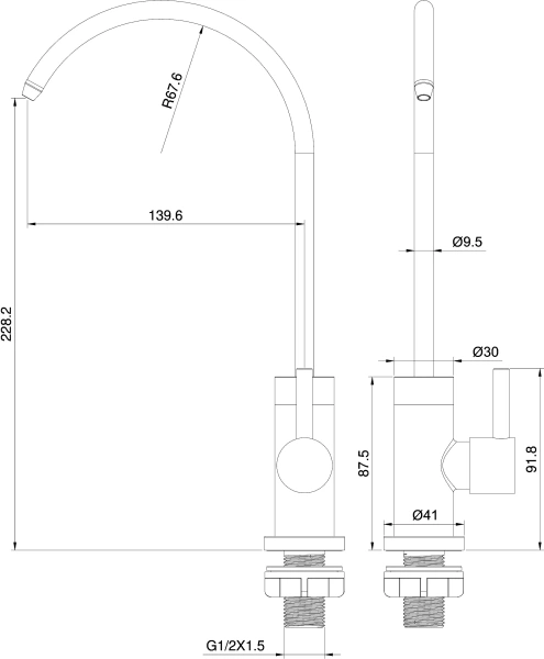 Кран Wonzon & Woghand WW-AE4587-BS брашированный никель фото в интернет-магазине «Wasser-Haus.ru»