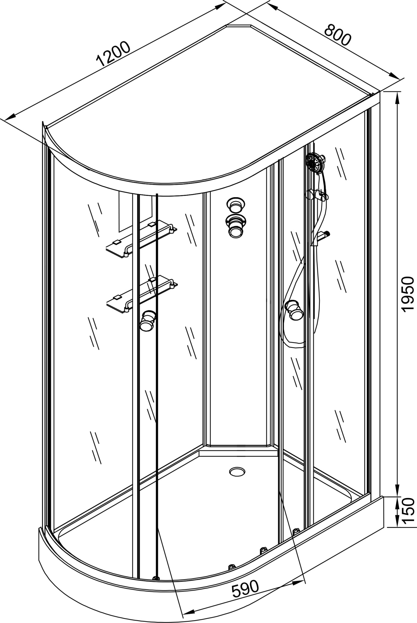 Душевая кабина DTO EM1512RN фото в интернет-магазине «Wasser-Haus.ru»