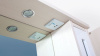Зеркало-шкаф Бриклаер Бали 120 светлая лиственница, белый глянец фото в интернет-магазине «Wasser-Haus.ru»