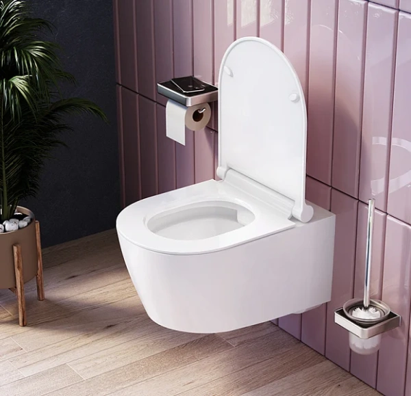 Комплект Damixa Scandinavian Pure DX36.IS10101.1701 с безободковым унитазом, кнопка смыва белая глянцевая фото в интернет-магазине «Wasser-Haus.ru»