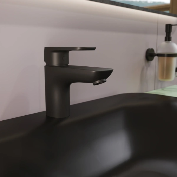 Смеситель для раковины Kludi Pure&Style 400283975 черный матовый фото в интернет-магазине «Wasser-Haus.ru»