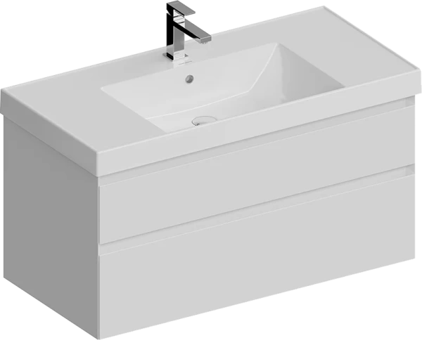 Мебель для ванной Kerama Marazzi Cubo 100 подвесная, белая матовая фото в интернет-магазине «Wasser-Haus.ru»