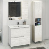 Мебель для ванной Comforty Верона 90 дуб белый, с бельевой корзиной фото в интернет-магазине «Wasser-Haus.ru»