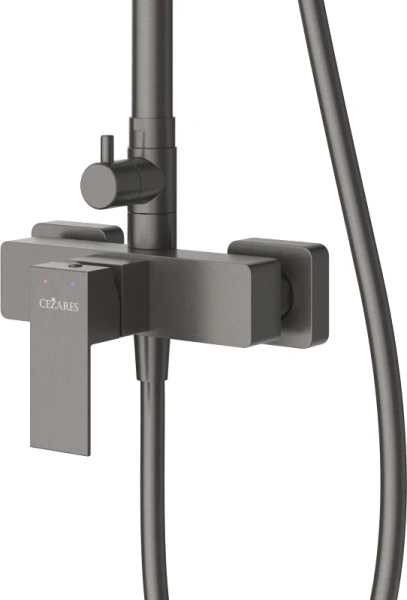 Душевая стойка Cezares Slider SLIDER-CD-GM, со смесителем, оружейная сталь фото в интернет-магазине «Wasser-Haus.ru»