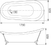 Акриловая ванна Gemy G9030 D фурнитура бронза фото в интернет-магазине «Wasser-Haus.ru»