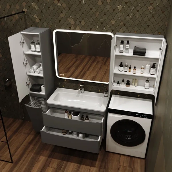 Шкаф Style Line Бергамо Мини Люкс Plus 60 антискрейч серый фото в интернет-магазине «Wasser-Haus.ru»