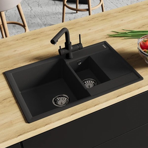 Мойка кухонная Lemark Ramza 760 9910037 антрацит фото в интернет-магазине «Wasser-Haus.ru»