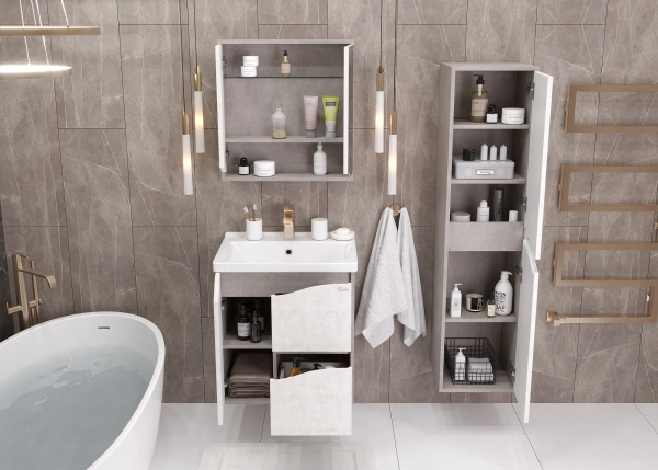 Мебель для ванной Onika Брендон 60.13 камень светлый фото в интернет-магазине «Wasser-Haus.ru»