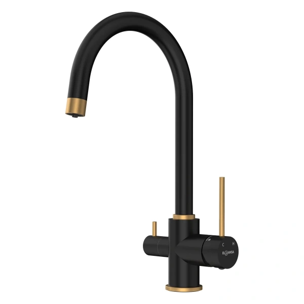 Смеситель для кухни Elghansa Kitchen Pure Water 56B5216-BlackGold black gold фото в интернет-магазине «Wasser-Haus.ru»