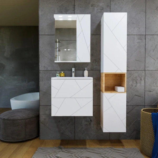 Шкаф Бриклаер Кристалл 90 белый фото в интернет-магазине «Wasser-Haus.ru»
