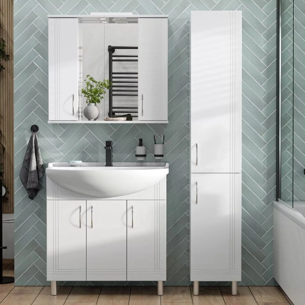 Зеркало SanStar Вольга 80 белое фото в интернет-магазине «Wasser-Haus.ru»